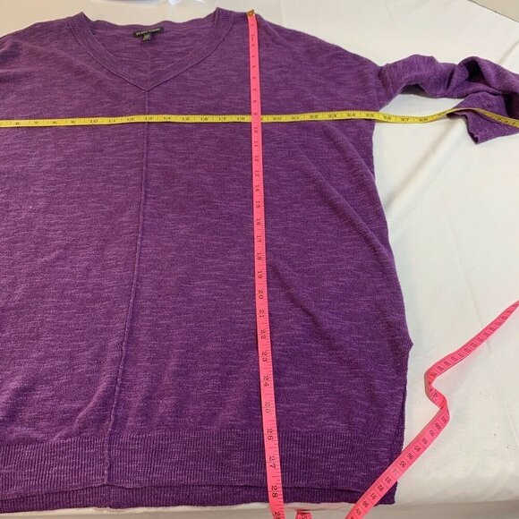 Eileen Fisher Women's XSmall V Neck Tunic Sweater Organic Linen Blend Purple - Picture 5 of 8